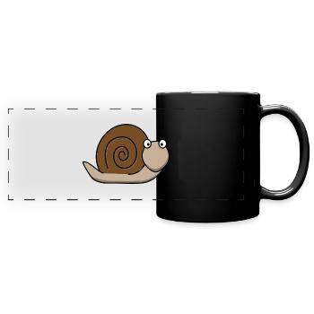 Snail brown - Full Colour Panoramic Mug - black - Front