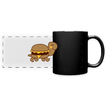 tortue panzertier mignonne mignonne heureuse - Mug panoramique uni - noir - Devant