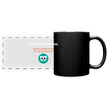 Pandas Datenwissenschaft Informatik Geschenk - Panorama-Tasse farbig - Schwarz - Vorne