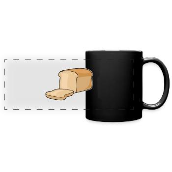 Brot - Panorama-Tasse farbig - Schwarz - Vorne