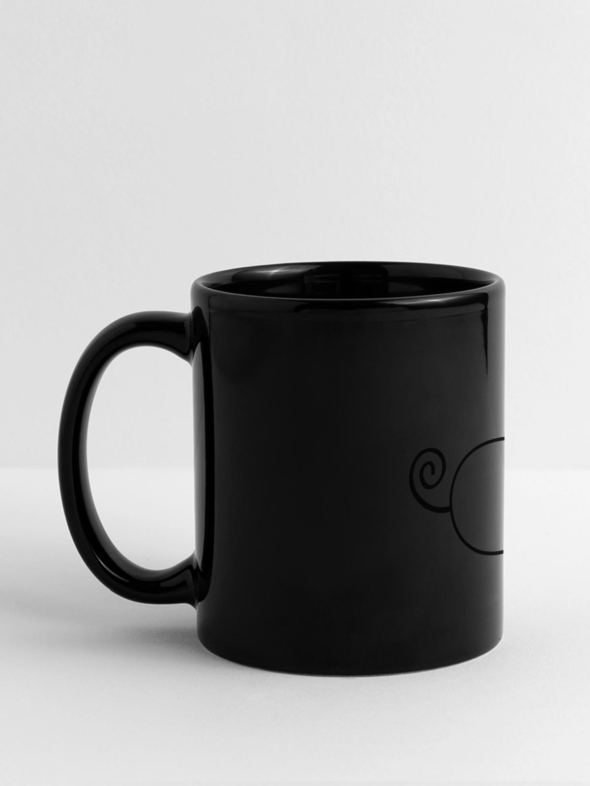 Maus - Panorama-Tasse farbig - Schwarz - Vorne