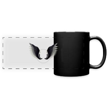Freedom - Peace - Angel Wings - Colorful 11 - Full Colour Panoramic Mug - black - Front