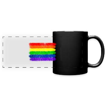 Rainbow Flag Vintage - Full Colour Panoramic Mug - black - Front