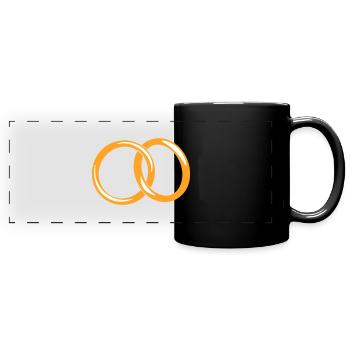 Intertwined rings - Full Colour Panoramic Mug - black - Front