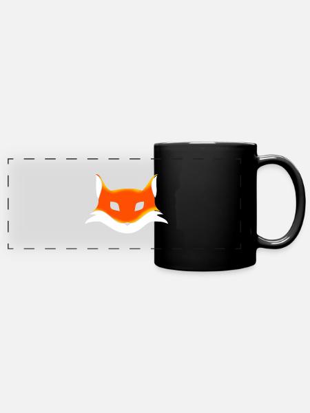 Fuchskopf - Panorama-Tasse farbig - Schwarz