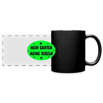 Garten - Panorama-Tasse farbig - Schwarz - Vorne