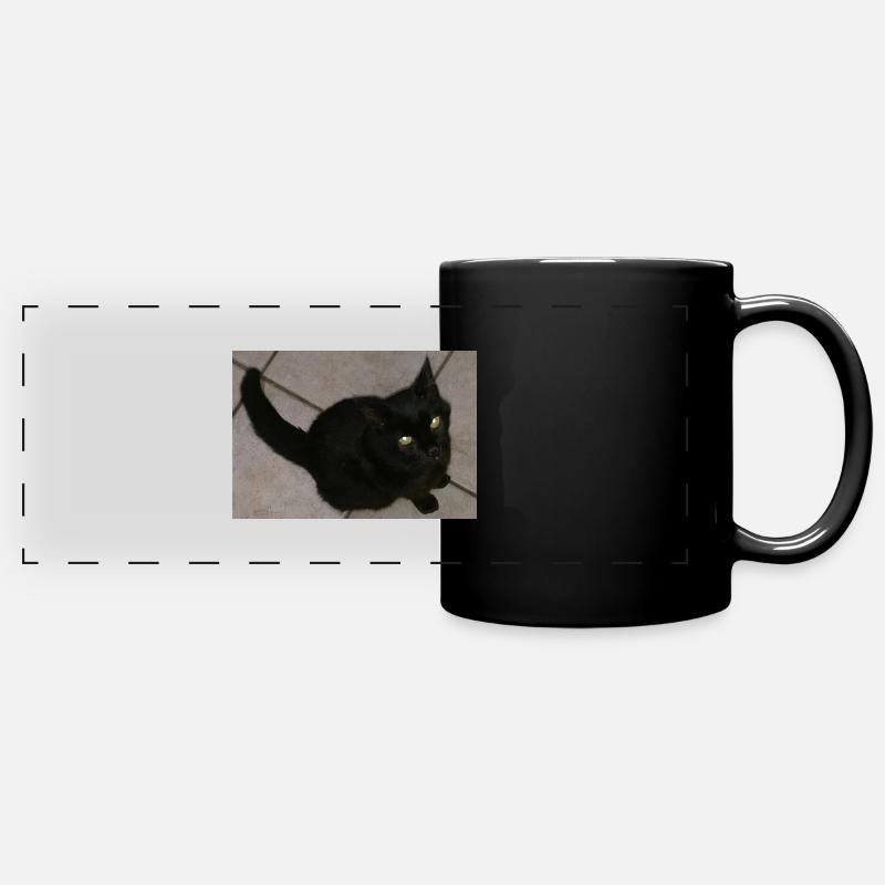 Chat noir - Mug panoramique uni - noir
