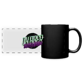 arbeitskollege verschlafen kaffeeliebhaber - Panorama-Tasse farbig - Schwarz - Vorne