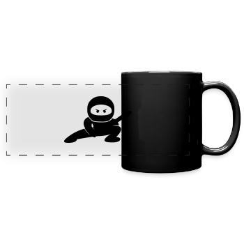 ninja comic - Panorama-Tasse farbig - Schwarz - Vorne