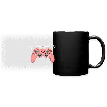 Gamer Videospiele Konsole Gaming Geburtstag Zocken - Panorama-Tasse farbig - Schwarz - Vorne
