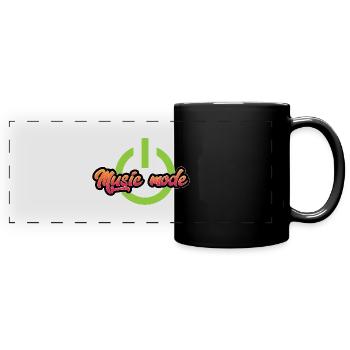 Music Mode – Power on for the sound of your life - Full Colour Panoramic Mug - black - Front