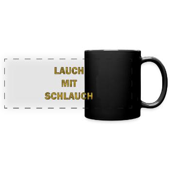 Leeks with hose - Full Colour Panoramic Mug - black - Front