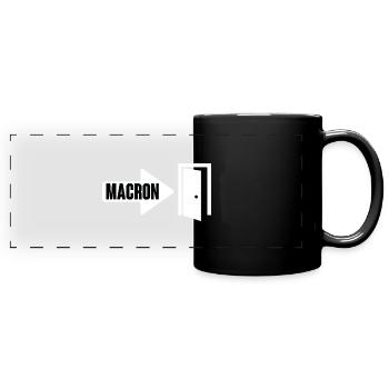 Macron la porte - Mug panoramique uni - noir - Devant