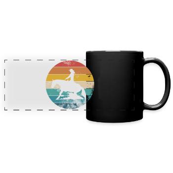 Sliding Stop Westernreiten Reining Geschenk - Panorama-Tasse farbig - Schwarz - Vorne