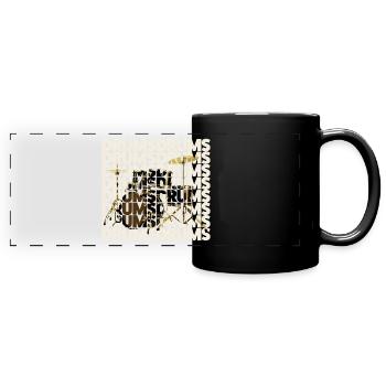 Schlagzeug - Panorama-Tasse farbig - Schwarz - Vorne