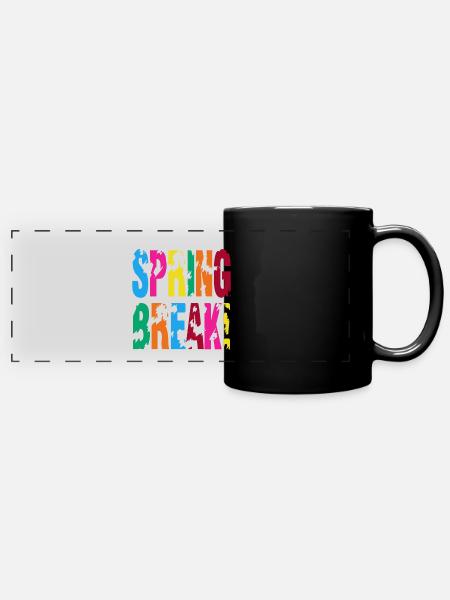 Spring Break - Panorama-Tasse farbig - Schwarz