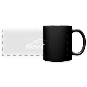 Just Married - Full Colour Panoramic Mug - black - Front