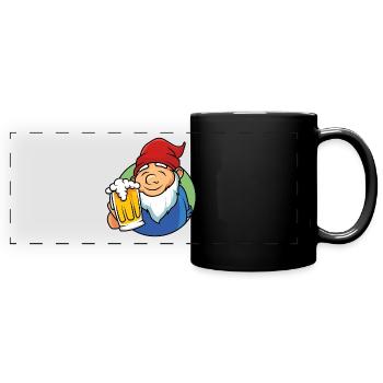 gartenzwerg bier zwerg - Panorama-Tasse farbig - Schwarz - Vorne