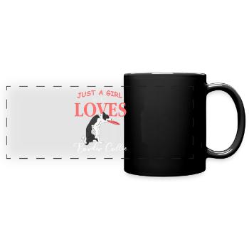 Border collie - Full Colour Panoramic Mug - black - Front