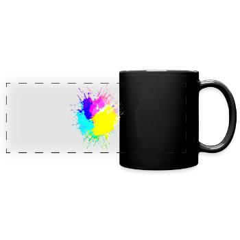 Taches de couleur Huntergrund Coloré Art - Mug panoramique uni - noir - Devant