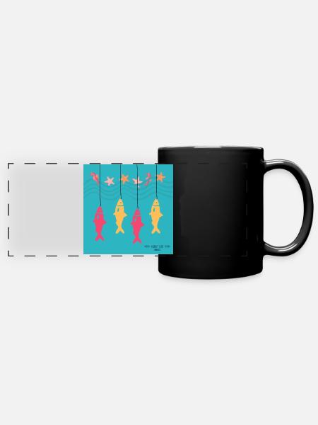 Fishing - Full Colour Panoramic Mug - black