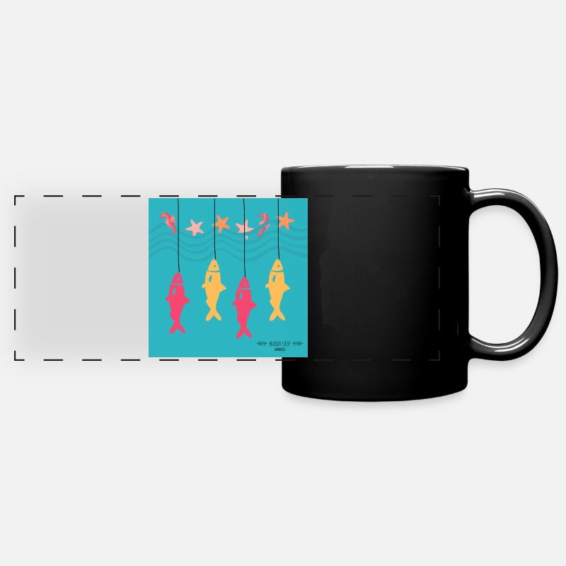 A la pêche - Mug panoramique uni - noir