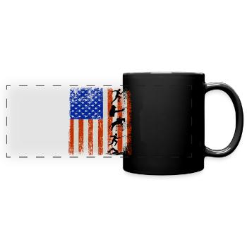 4 juillet Drapeau américain Pentathlon moderne - Mug panoramique uni - noir - Devant