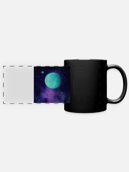 Earth - Panorama-Tasse farbig - Schwarz