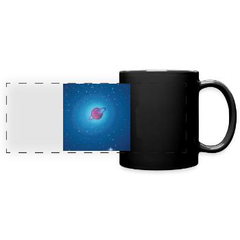 Saturn - Panorama-Tasse farbig - Schwarz - Vorne