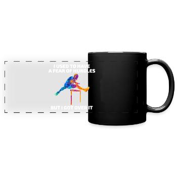 Hürden Hürdenlauf Hürdenläufer Läufer Athleten - Panorama-Tasse farbig - Schwarz - Vorne
