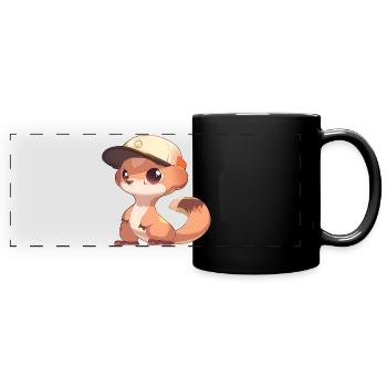 Cute Mongoose - Full Colour Panoramic Mug - black - Front