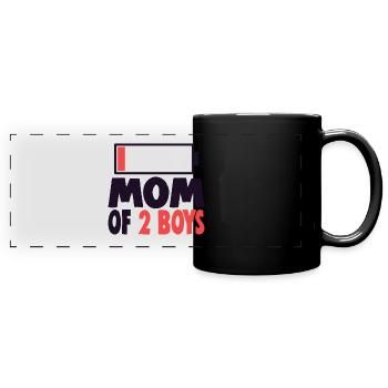 MOM - OF 2 BOYS - Panorama-Tasse farbig - Schwarz - Vorne