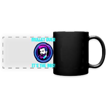 Neon-Retro-Friseursalon-Schild 80er-Jahre-Stil Vokuhila-Haar - Panorama-Tasse farbig - Schwarz - Vorne