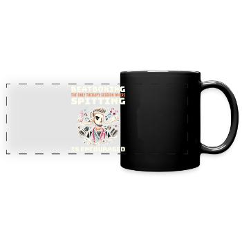 Beatboxing, Drôle, Rythmique, Humour, Percussions vocales - Mug panoramique uni - noir - Devant