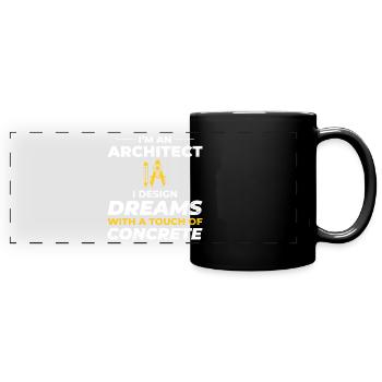Rêve d’architecte Conception en béton Construction - Mug panoramique uni - noir - Devant