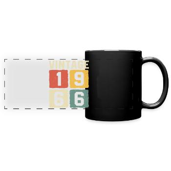 Vintage 1966 Geboren 1966 - Panorama-Tasse farbig - Schwarz - Vorne