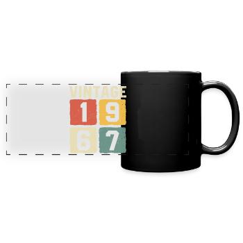 Vintage 1967 Geboren 1967 - Panorama-Tasse farbig - Schwarz - Vorne