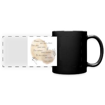 Citation du Dalaï Lama sur l'amour - Mug panoramique uni - noir - Devant