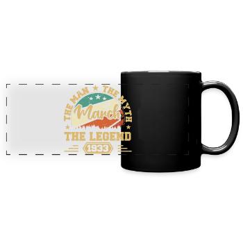 März 1933 Jubiläum 1933 Legenden März - Panorama-Tasse farbig - Schwarz - Vorne