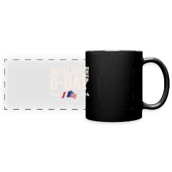 D Day Omaha Beach 2024 - Panorama-Tasse farbig - Schwarz - Vorne