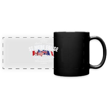 St Mere Eglise Normandy 80th anniversary - Mug panoramique uni - noir - Devant