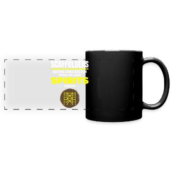 Plate-forme d’échafaudage d’échafaudage de constructeur d’échafaudages - Mug panoramique uni - noir - Devant