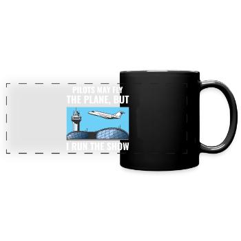 Air Traffic Controller ATC Aviation Humor Airplane - Full Colour Panoramic Mug - black - Front