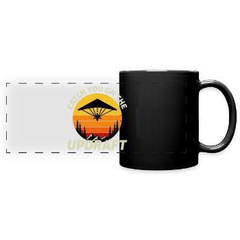 Drachenfliegen Luftsport Abenteuer Segelflug Pilot - Panorama-Tasse farbig - Schwarz - Vorne