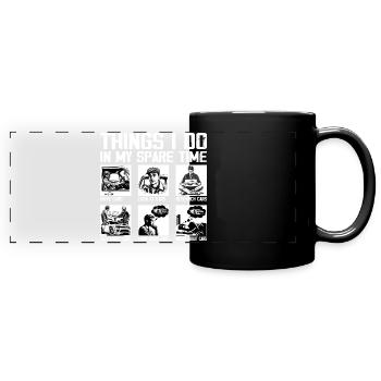 Auto Dinge, die ich in meiner Freizeit mache Auto, Typ Mechaniker - Panorama-Tasse farbig - Schwarz - Vorne
