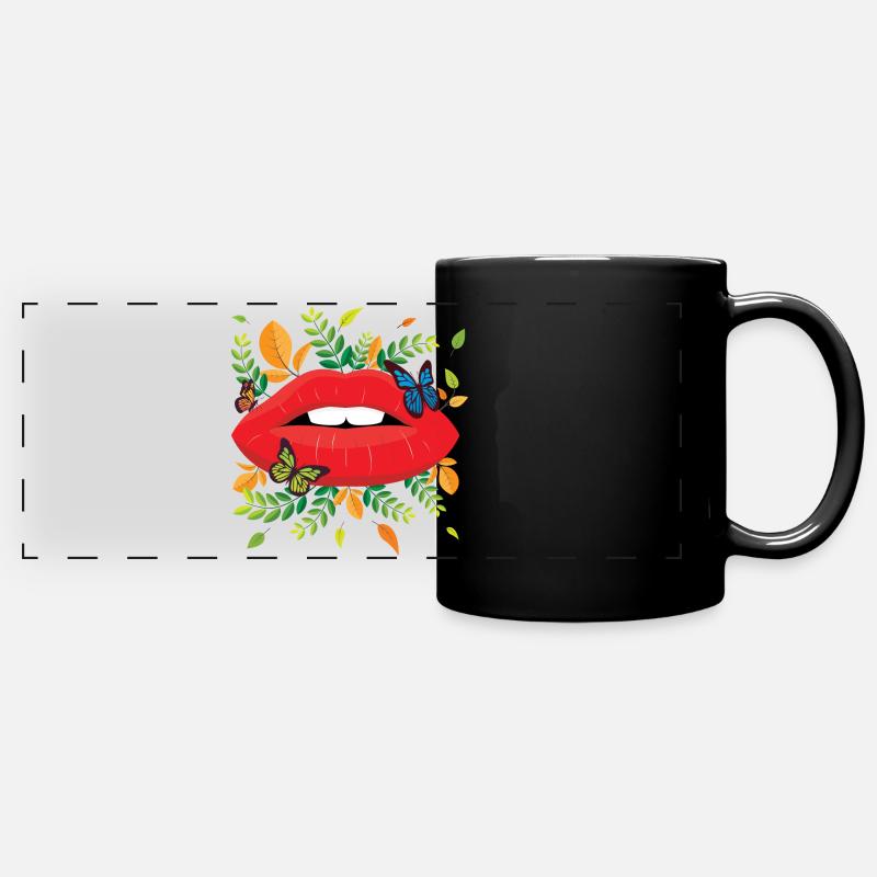 Autumn lips. - Full Colour Panoramic Mug - black