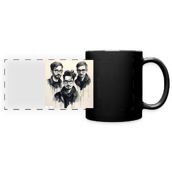 Portrait d’amis à l’encre - Mug panoramique uni - noir - Devant
