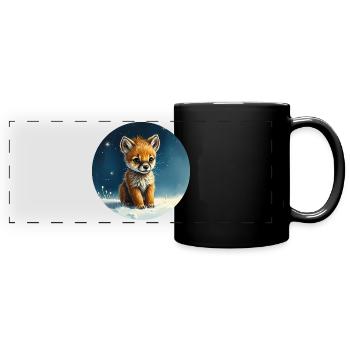 Kleiner Fuchs unter den Sternen - Panorama-Tasse farbig - Schwarz - Vorne