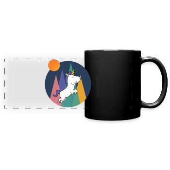 Unicorn Design - Full Colour Panoramic Mug - black - Front