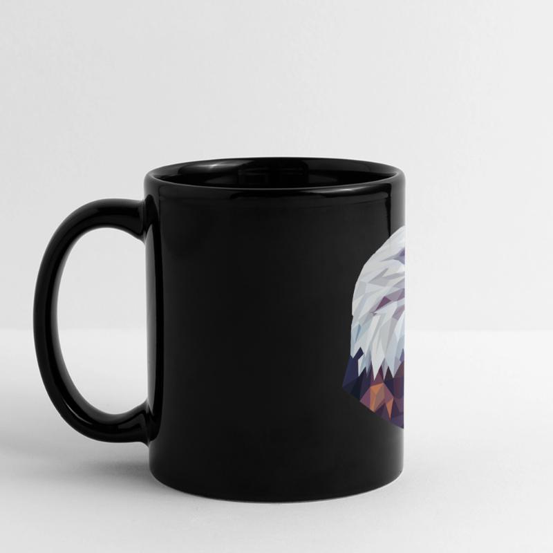 Conception du logo Low Poly de la tête d’aigle Mug panoramique uni